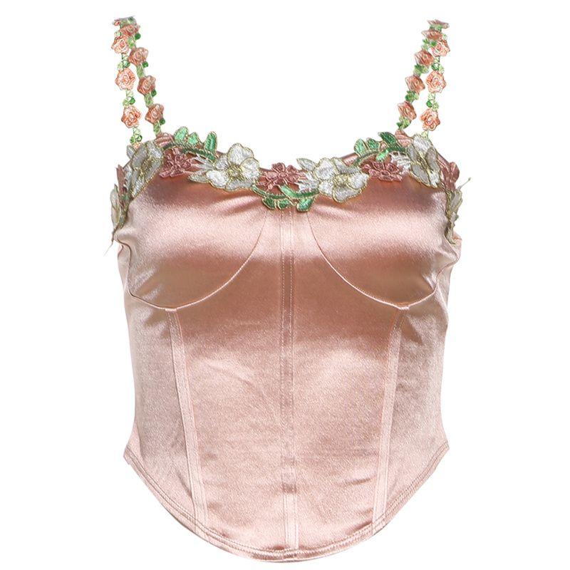 

# Sisjuly# Французская усадьба Версаль Артистичный рельефный цветочный принт Легко сочетающаяся юбка-слинг Комплект из двух предметов Женский Pink (sling) K24B43540 M