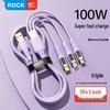 ROCK G20 3-in-1 Transparent Fast Charging Cable