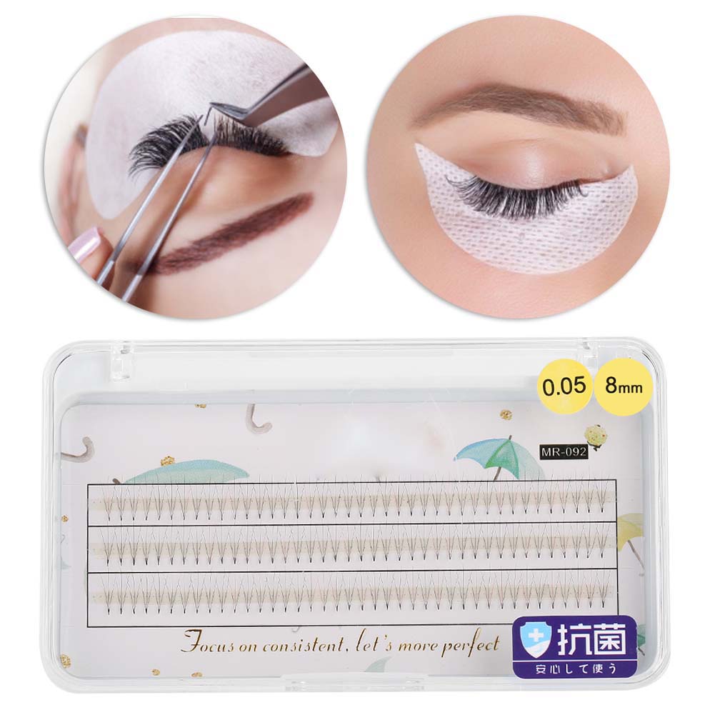 6 Sizes Natural Soft Blended Claret False Eyelashes Extension Fake Eye Lashes 0.05C 8mm