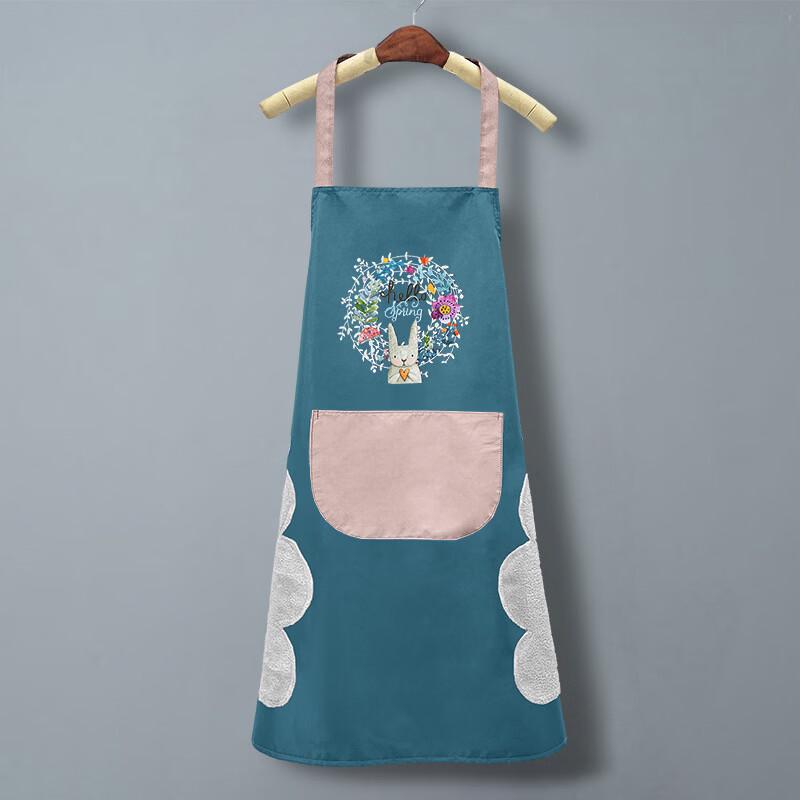 Wreath Rabbit Design Waterproof Kitchen Apron