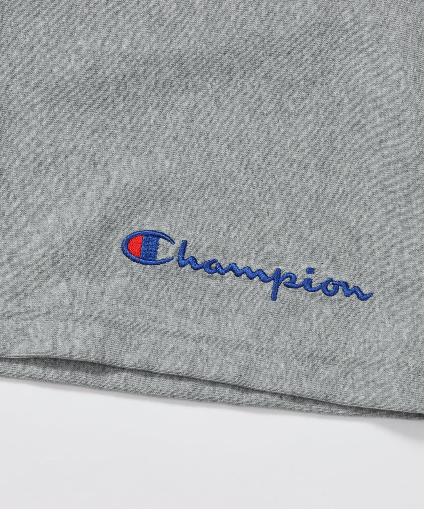 Shorts Cotton Embroidered Ribbed Script Logo Reverse Shorts REVERS Oxford Gray L [Champion] 100% 9.4oz Weave(R) WEAVE(R) C3-P507 Men's