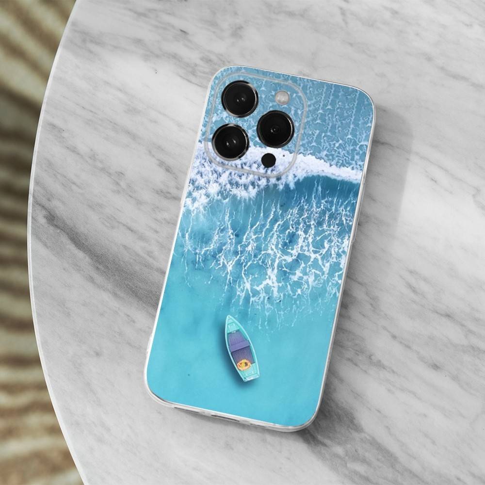 MALDIVAS Custodia da Viaggio per Mappa per iPhone X,14,16,Mini,XS,SE,12,15,Pro,17,Plus,11,Max,13,XR,Cover Morbida Trasparente