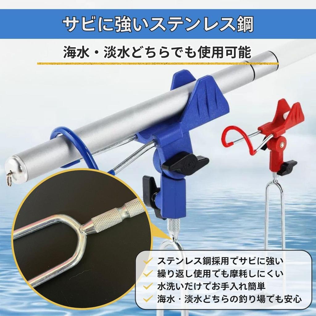 Angelrutenhalter, Rutenablage, Set aus 2 Stück, Angelruten-Decke, Rutenständer-Halter (Blau x Blau)