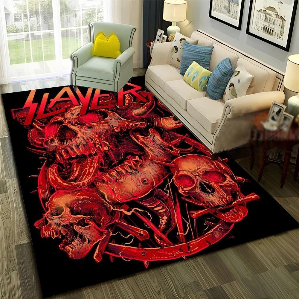 Death Metal Rock Large Carpet Rug for Home Living Room Bedroom Sofa Doormat Decor Kids Play Area Rug Carpet Non-slip Floor Mat