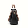 High End Black Women's Handbag with Large Capacity Made of High-quality Cowhide and Printed with Letters