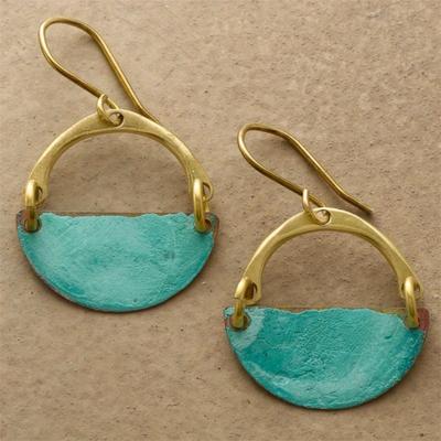 Vintage Irregular Turquoise Pendant Earrings for Women  Golden Plated Accessories Exquisite Holiday Jewelry Wedding Gifts
