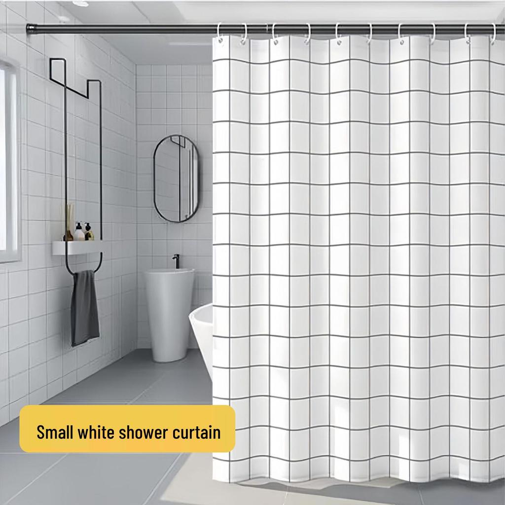 Cross-Peva Shower Curtain: No-Punch, Moisture-Proof, Waterproof, Quick-Dry, Thickened Partition for Dormitory or Bathroom