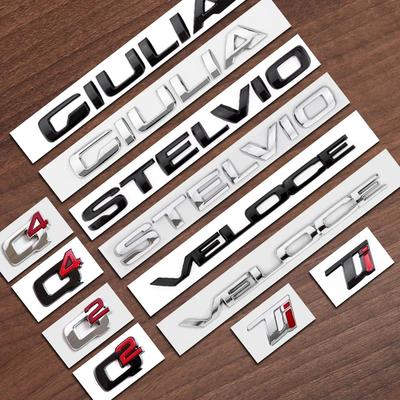 1 Stück 3D ABS Q2 Q4 Giulia Stelvio Veloce Ti Badge Emblem Autoaufkleber Für Romeo 147 156 159 Heckklappe Nachrüstung Kofferraum Etikett Logo