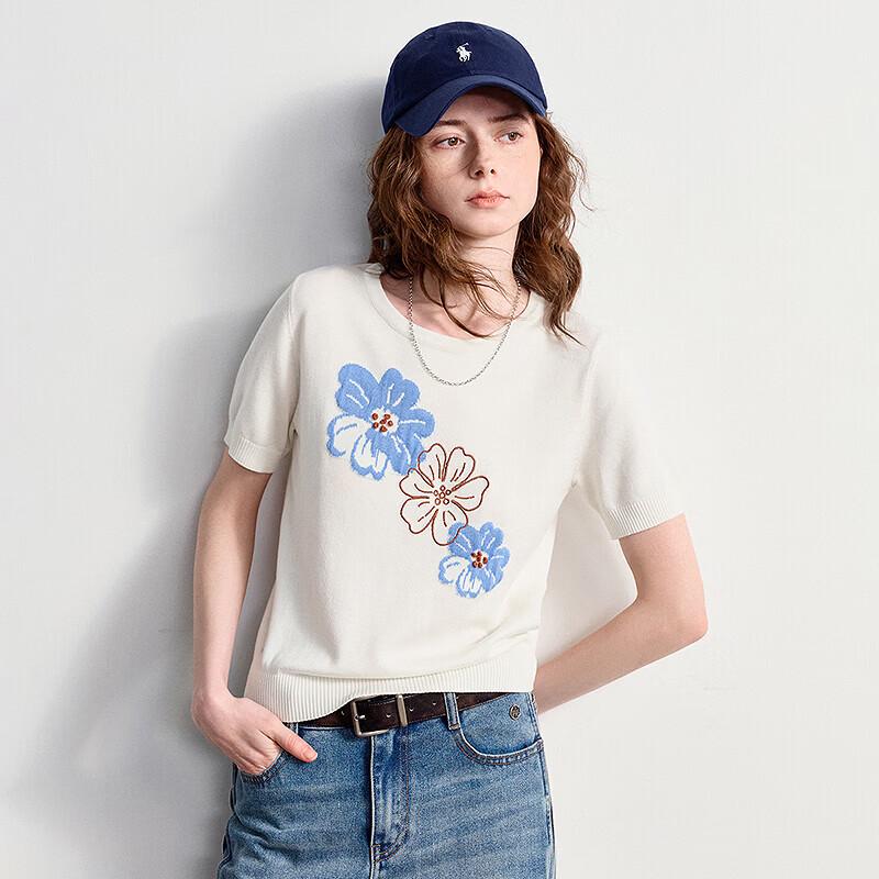 Women's Tencel Floral Jacquard Knit Top