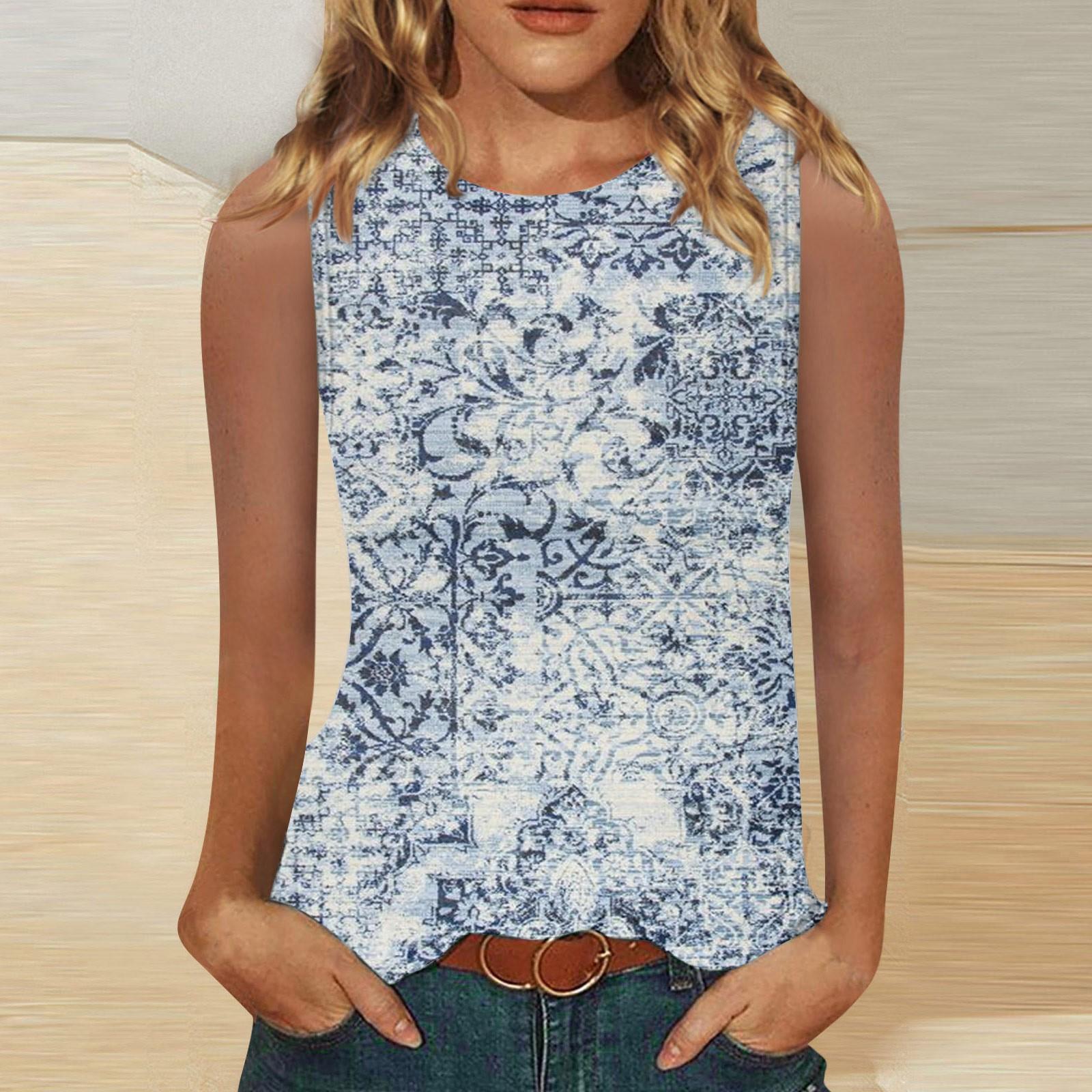 

Летняя женская мода, повседневная блузка с рукавами три четверти, цветочными пуговицами и принтом, круглый вырез, пуловер, топ, блузка M синий