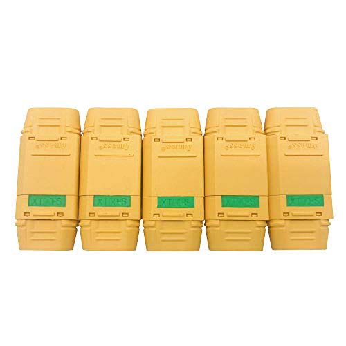 5 Pairs Amass XT90S XT90-S XT90 Connectors Anti-Spark Male and Female Connectors Set for RC Quadcopter Brushless Motor FPV Drone Lipo Battery ESC and