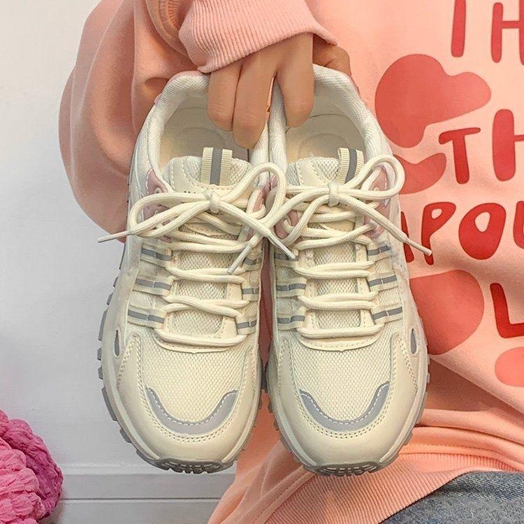 Daddy shoes women's ins tide 2025 spring new thick-soled breathable running shoes Korean version of super fire casual sports shoes