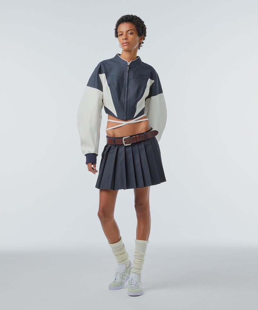 Instant Punk Low-Rise Pleated Skirt - Dark Navy