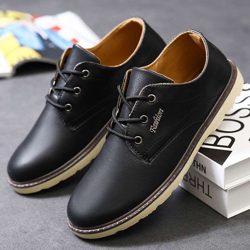 

2025 summer men s leather shoes casual waterproof shoes low-top shoes Korean version trendy men s shoes wear-resistant and non-slip work men s shoes 42