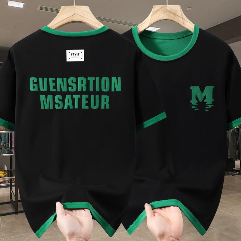 

Большие размеры 5XL-12XL, свободная футболка для мужчин, летние топы, повседневная футболка с коротким рукавом, летняя мужская одежда 10XL(135kg-145kg) чёрный