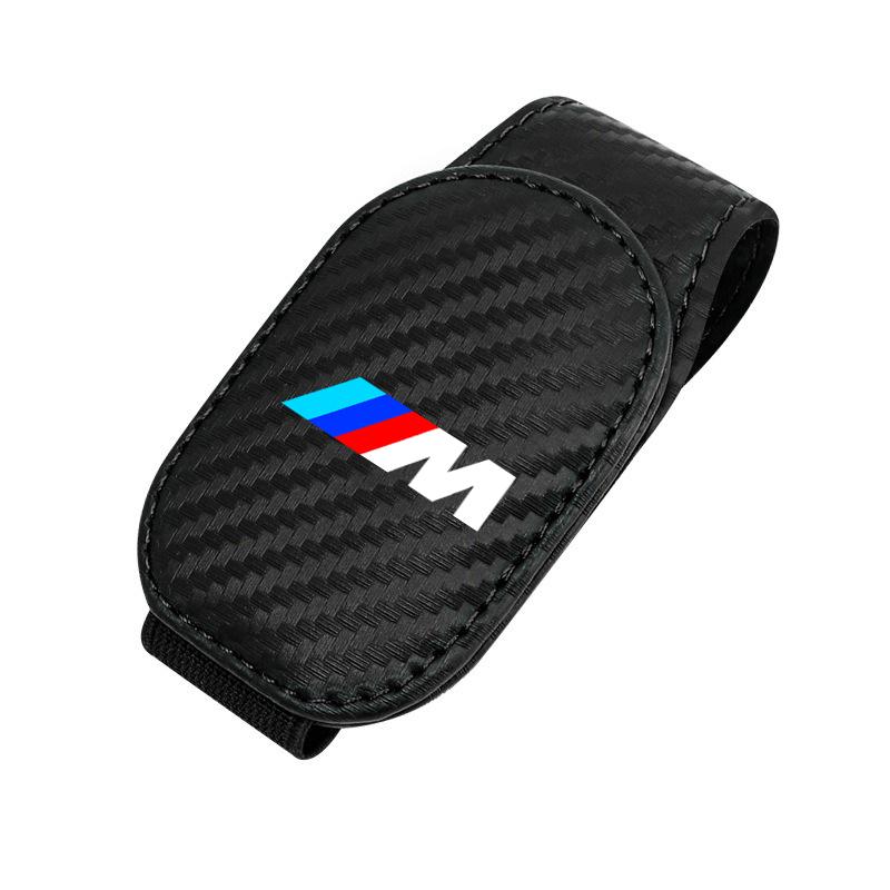 BBJK3 For BMW M X1 X2 X3 X5 X6 E46 E39 E90 E36 E60 E34 E30 F30 Magnetic Leather Eyeglass Hanger Clip Universal Car Sunglasses Holder