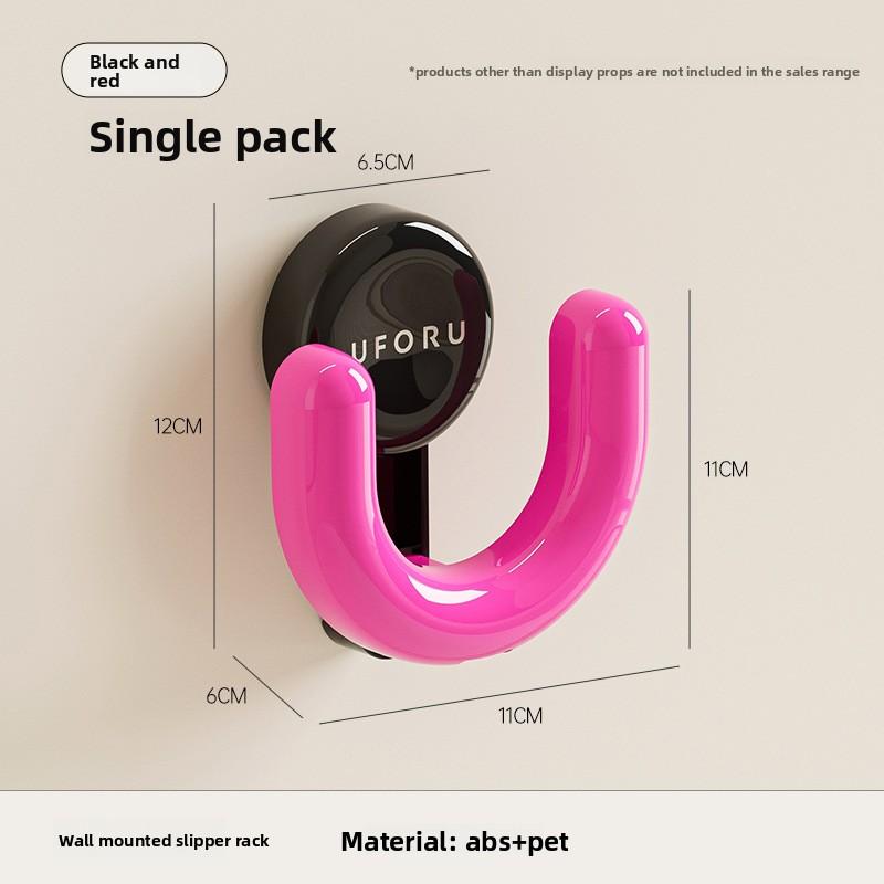 Suction Cup Slippers Rack Vacuum Press Strong Punch-free Hook Bathroom Door Suction Cup Sticky Hook Slippers Rack