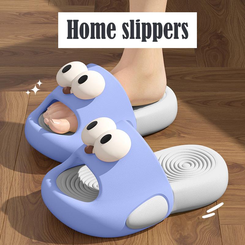 Fashion Smile Children's Slippers Boys And Girls Can Wear Comfortable Walking Slippers New Big Eyes Pattern Eva Soft Thick Sole Slippers