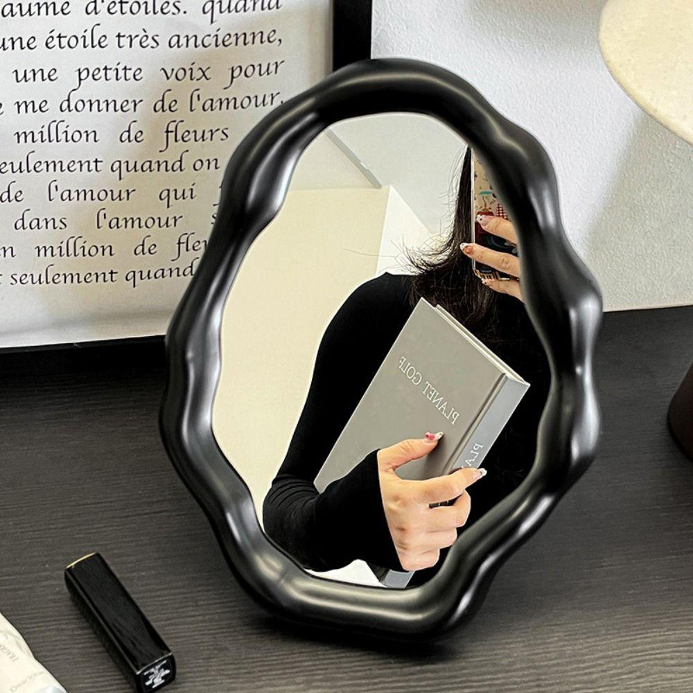 INS Irregular Standing Mirror Light Luxury Folding Desktop Makeup Mirror Decorative Widely Use Clouds Vanity Mirror Home Decor