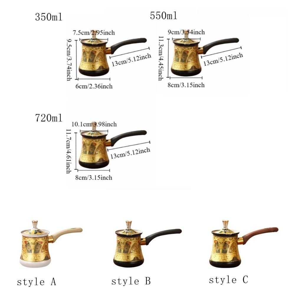 350/550/720ml Türkische Kaffeekanne Langer Griff Buttererwärmer Teekocher Milchteekanne Küche