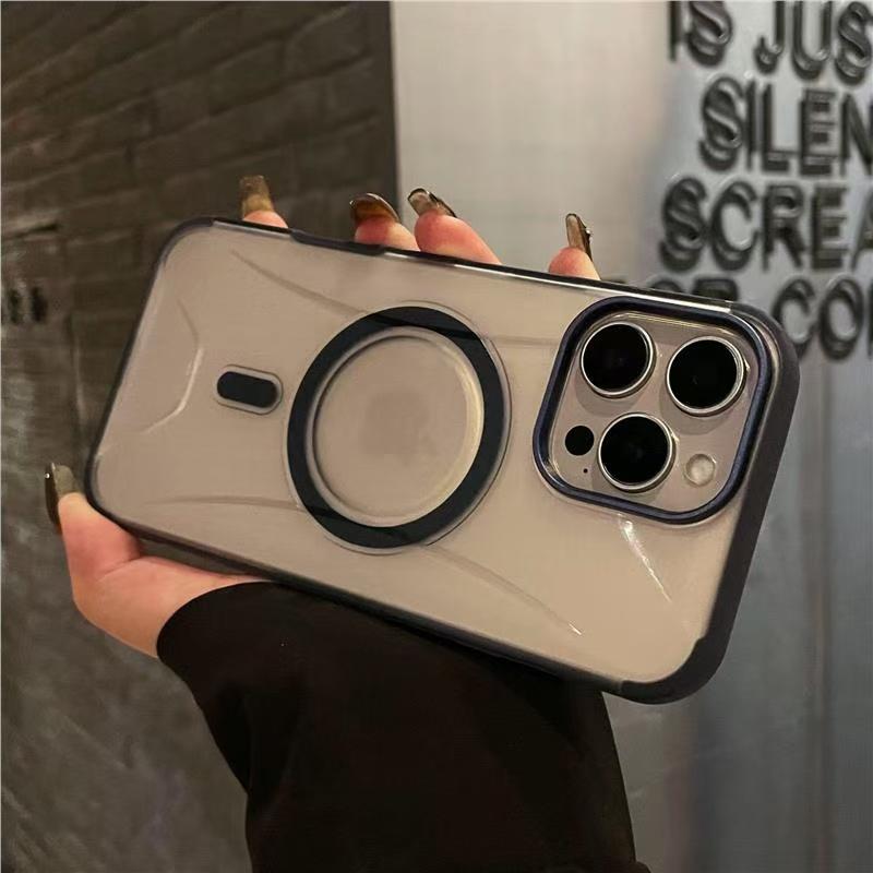 Matte Transparent Fashion Technology  Case For iPhone 16 Plus 15 14 13 12 Pro Max 11 Magnetic For Magsafe Wireless Charge Cover