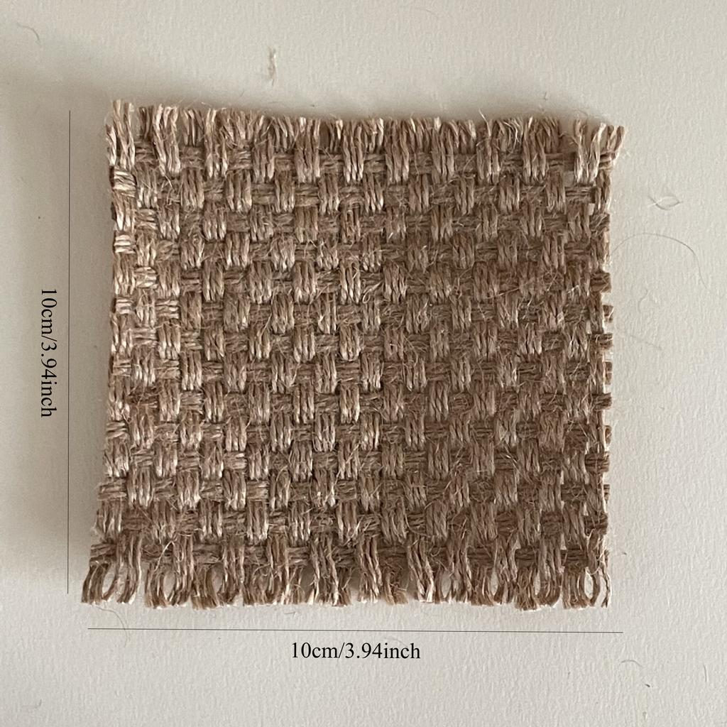 Retro linnen onderzetters, grof geweven linnen onderzetters, aromatherapie kaarsenhouders, sieradenplaatsing, achtergrond opnamemateriaal