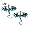 Dragon Lapel Pin 2Pcs Rhinestone Flying Brooch, Western Winged Pin, Alloy Brooch Sweater Cardigan Coat Suit Scarf Decor, Men Jewelry Accessories Clip