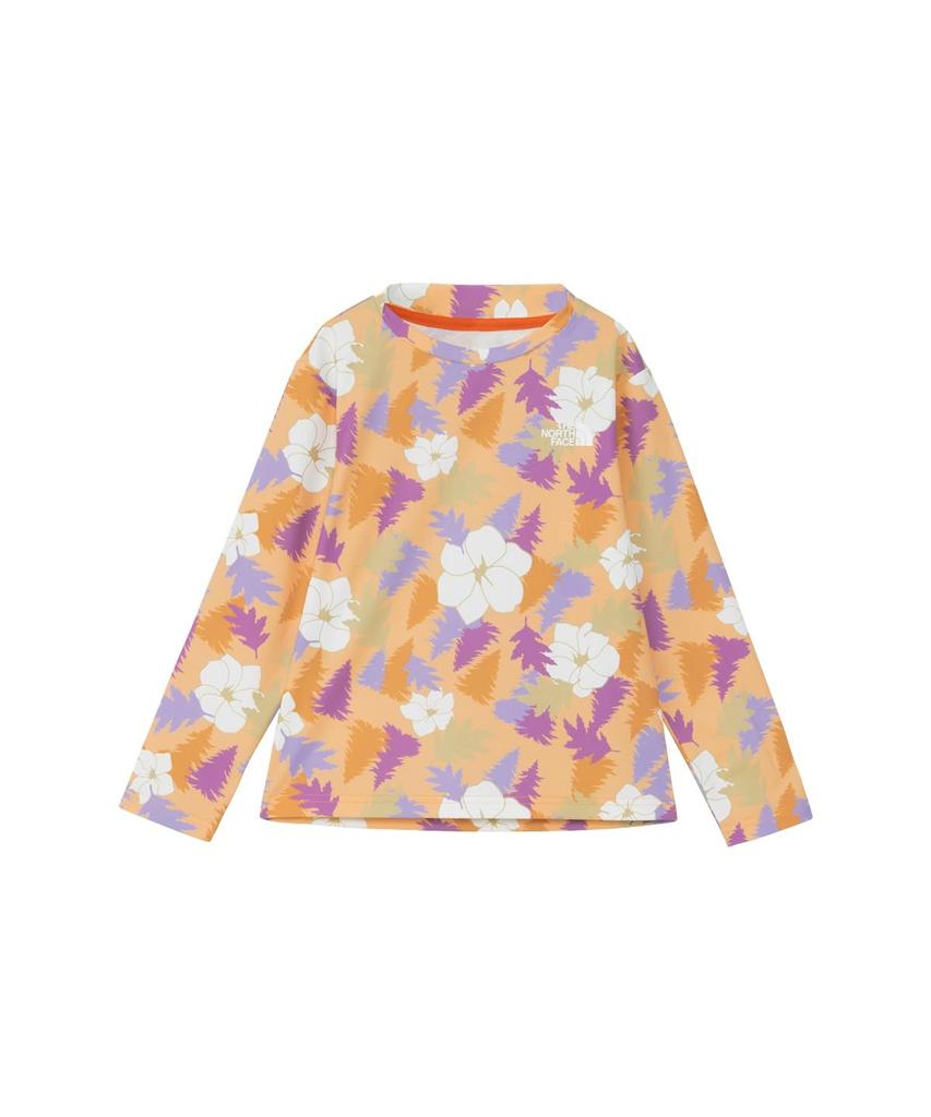 The North Face Novelty Sunshade Bright Size 140 L/S Tee, Cantaloupe,