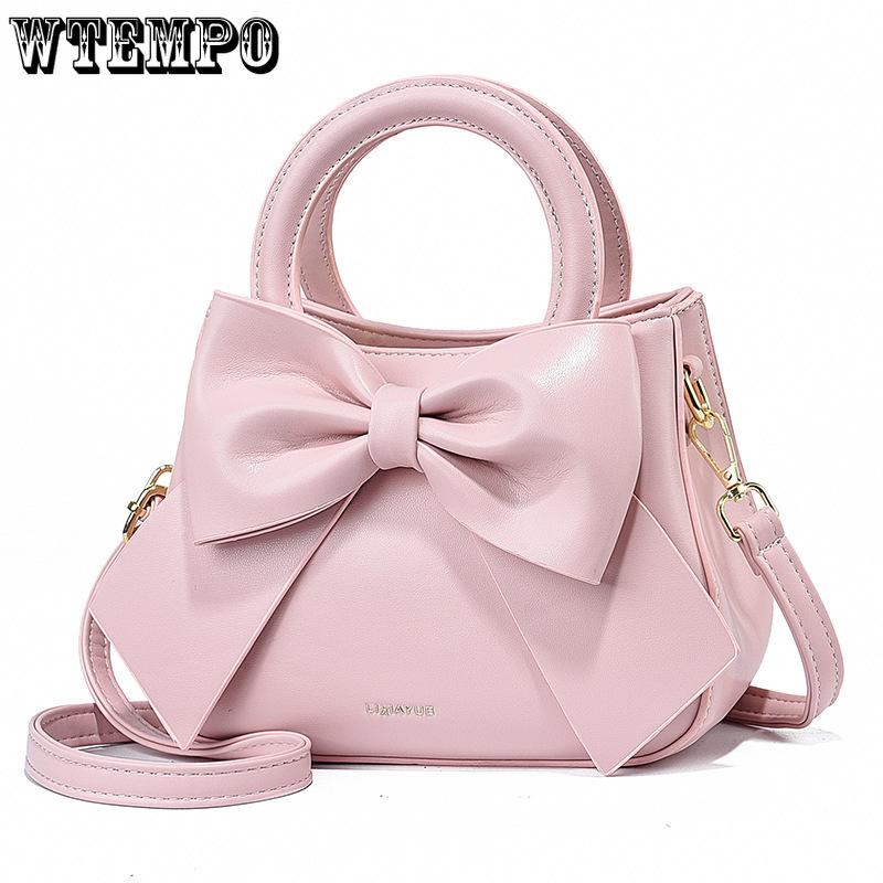 Moda Color Sólido Lazo Cremallera Bolso Pequeño Bolso de Mano Pequeño para Damas