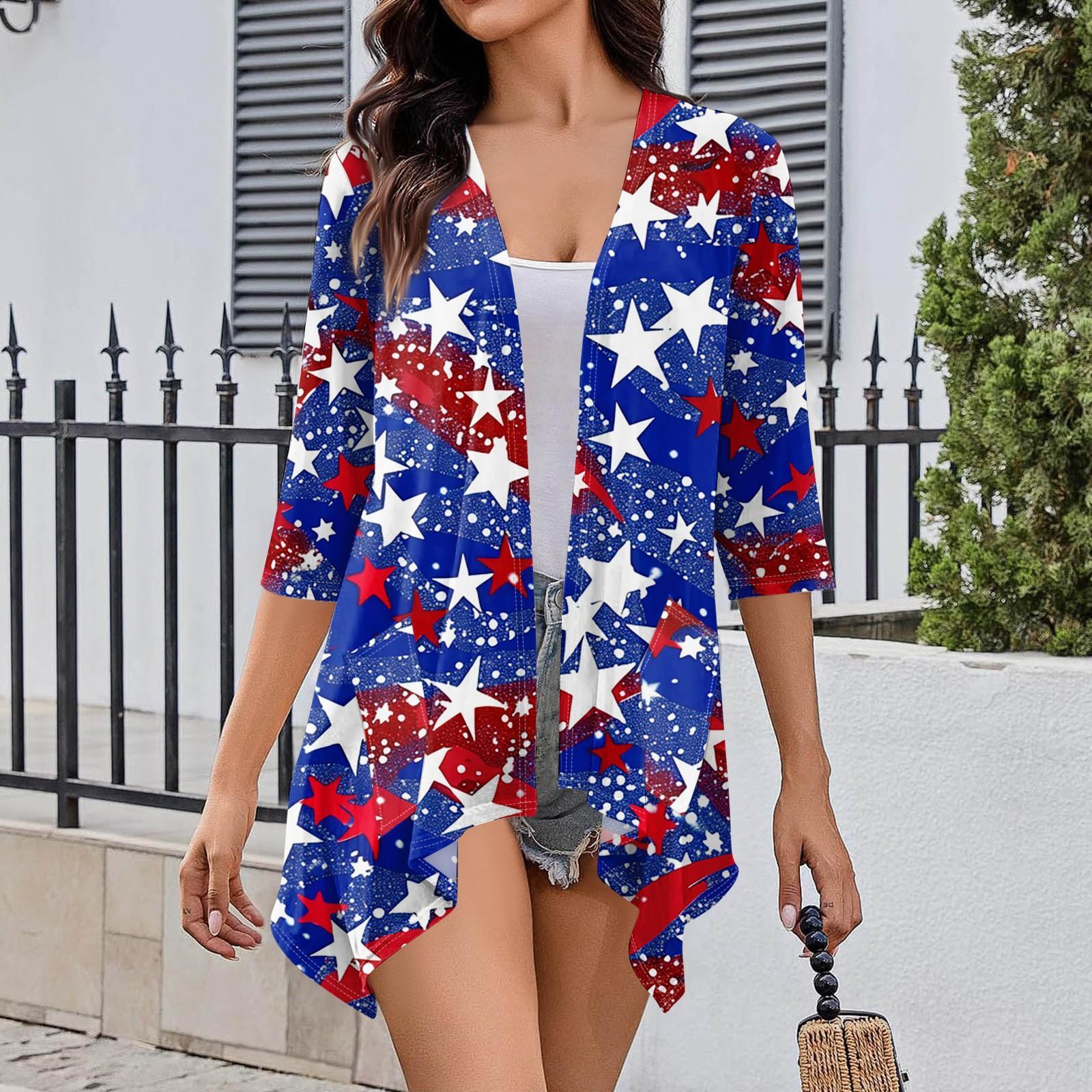 Женский кардиган неправильной формы с принтом, рукавами три четверти и карманной курткой S