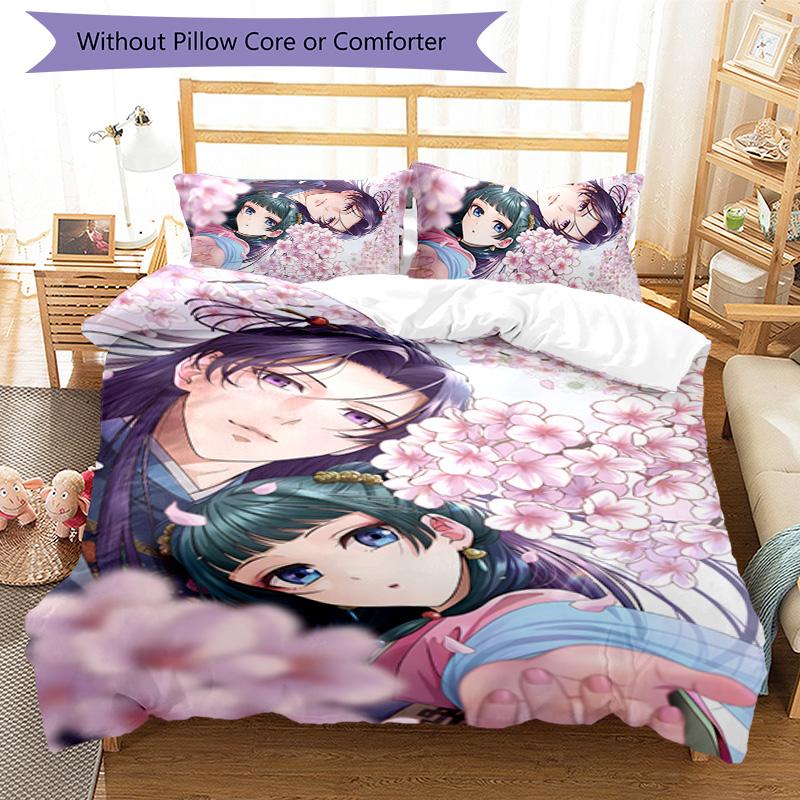 3pcs The Apothecary Diaries Design Cover Set - HD Printed Bedding with 1 Cover and 2 Pillowcases - Perfect for Home and Dorm Decor