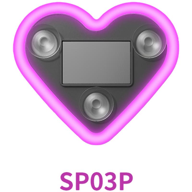 Car Window Solar Powered LED Neon Ambient Light Heart Shape with Steady Glow and Flashing Effects for Interior