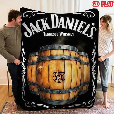 Jack Daniel's Dřevěný sud Tisk Přehoz Měkký Flanel Útulný Mužský Koutek Domácí Dekorace Deku Dárek pro Muže