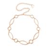 New hollow engraving oval hanging plated metal waist chain women's fashion simple suit dress waist accessories women