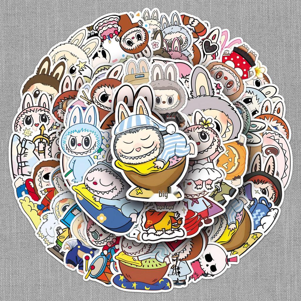 50 La Boo Cartoon Stickers: Personalized, Trendy Decorations for Phone Cases, Computers, Water Cups, and More