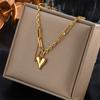 Stainless Steel Punk Hip Hop Heart Square Circle Pendant Necklace for Women Fashion Edgy Minimalist Jewelry Gift