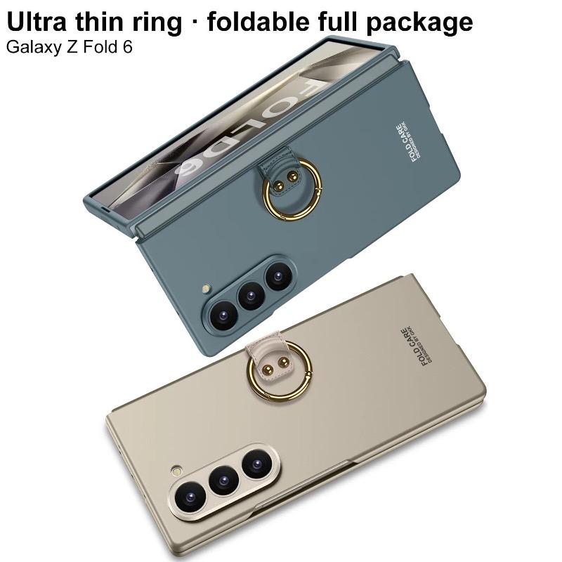 Ultra Thine Hard PC Phone Cover for Samsung Galaxy Z Fold 6 5 4 Case with Ring Holder