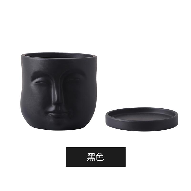 Creative Humanoid Head Ceramic Flower Pot Plant Flower Vase Garden Decoration Special-shaped Irregular Human Head Vase Art Decor