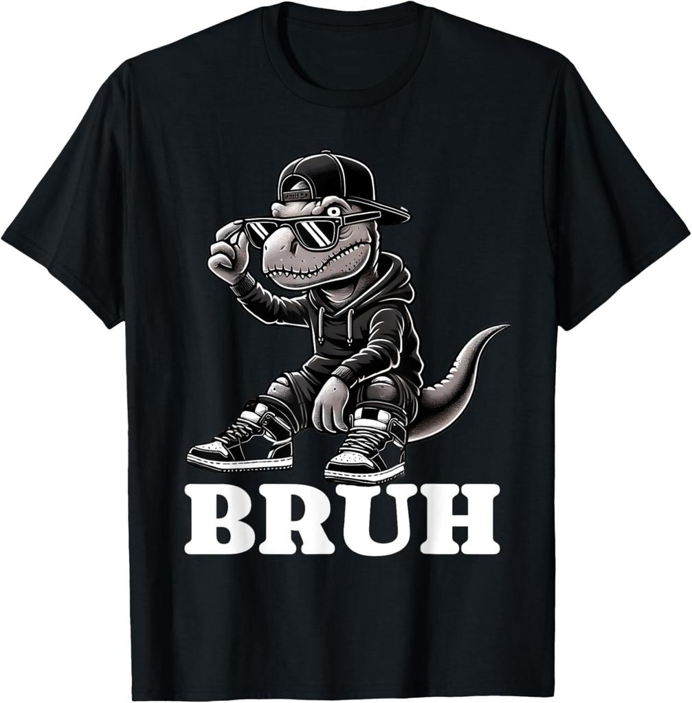Hip Hop T Rex Dinosaur Bruh Funny Design Hip Hop Unisex T-shirt