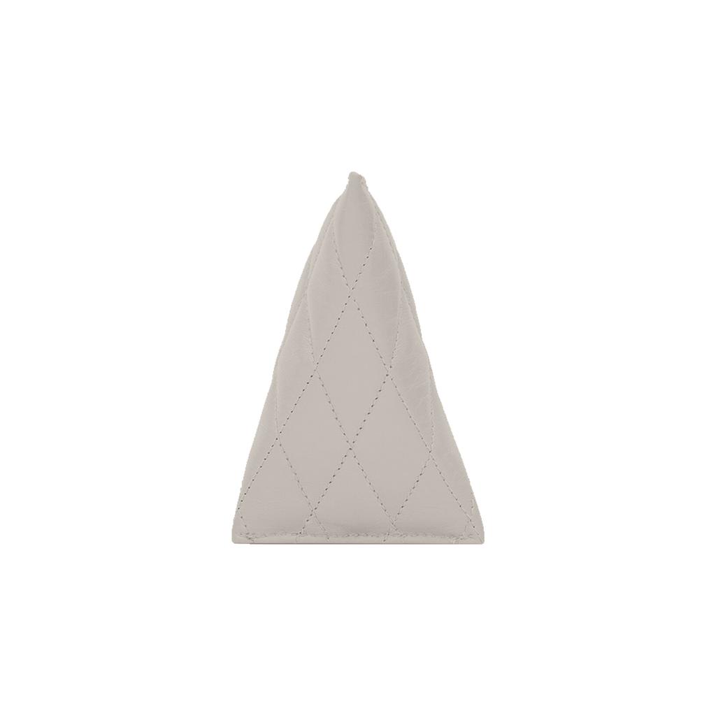 Saint Laurent Ysl Berlingo Geometric Shape Gold Logo Pendant Quilted Charm Small Lambskin Wallet Women Wallet White 669925-1EL01-9207