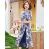 Elegant New Chinese Style Mother's A-Line Cheongsam Summer Dress