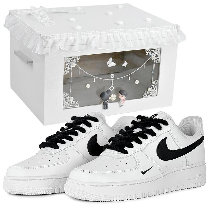 

Nike Air Force 1 Wear resistant And Lightweight Low top Skateboard Shoes Unisex Black White HF1058-133(Team679-S-BOX) 44.5