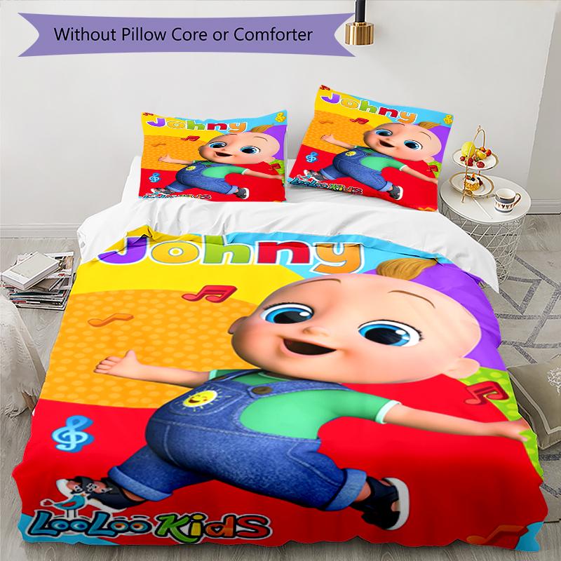 Juego de Ropa de Cama CoComelon de 3 Piezas Funda Nórdica con Cierre Incluye 1 Funda Nórdica y 2 Fundas de Almohada, Suave y Cómodo para Todas las Estaciones.