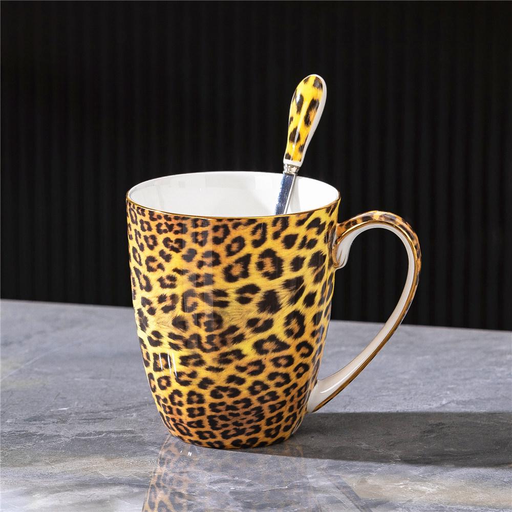 Viegls luksusa leoparda apdrukas kaula porcelāna