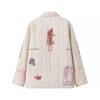 Jnleaog Autumn New Women's Clothing Fashion Style French Fashion All-Match Casual Style Embroider Kimono Cotton-Padded Coat