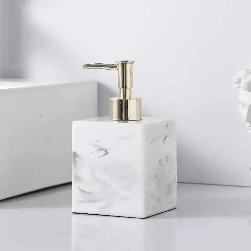 Mramorový čtvercový dávkovač mýdla Kreativní čtvercová pryskyřičná emulzní láhev Koupelnové doplňky Emulzní láhev Koupelnová dekorace