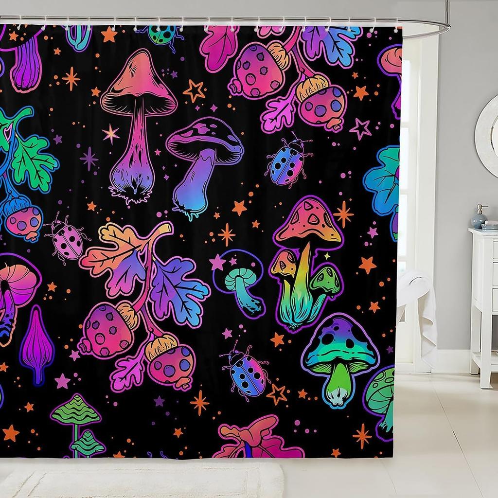 Japanese Style Moon Cherry Blossom Shower Curtain - Romantic Night Sky Scenery Bathroom Decor Women - Exotic Pink Waterproof