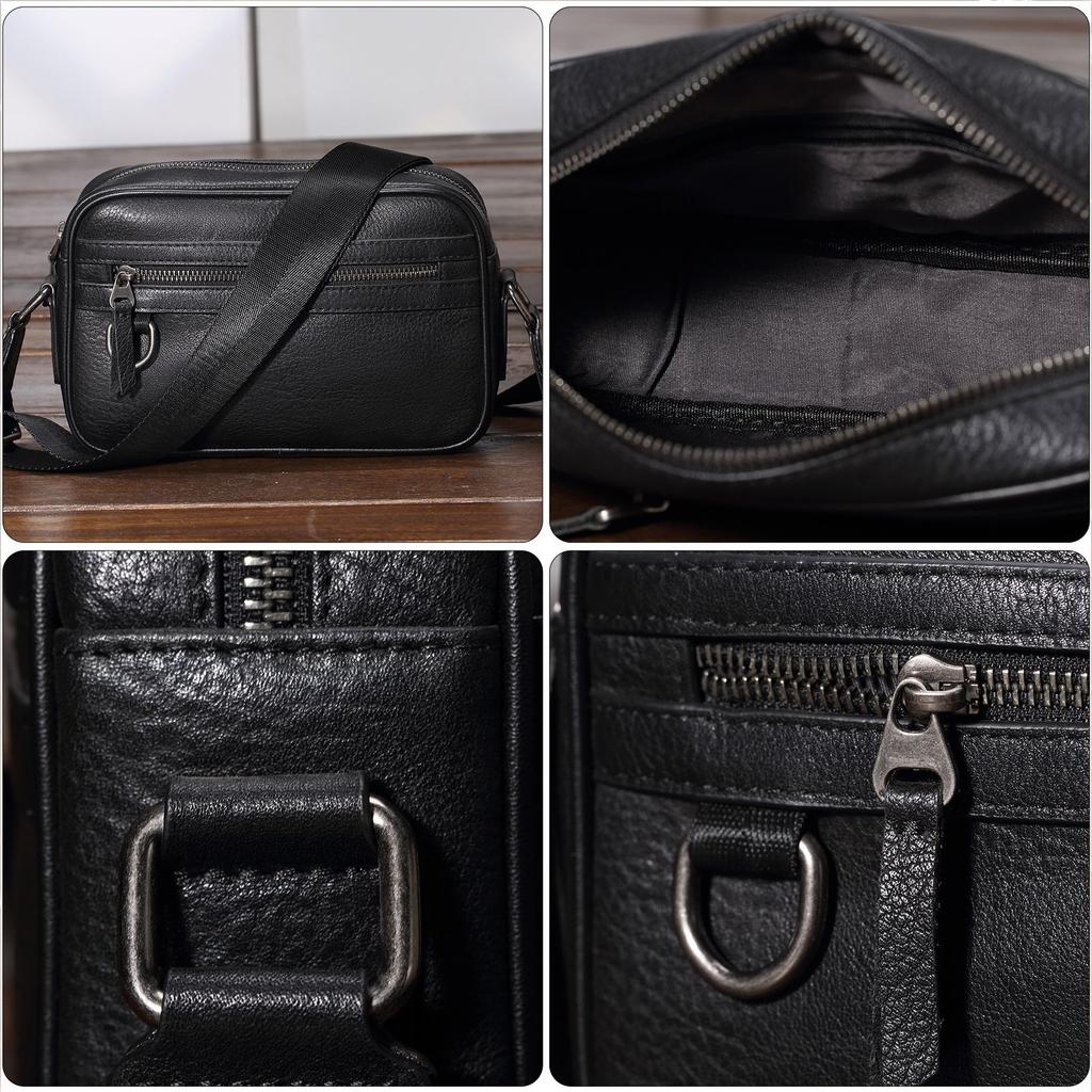 Genuine Leather Crossbody Bag for Men with A High-end Feel, Men's Casual Shoulder Bag, Top Layer Cowhide Horizontal Shoulder Bag, Men's Bag