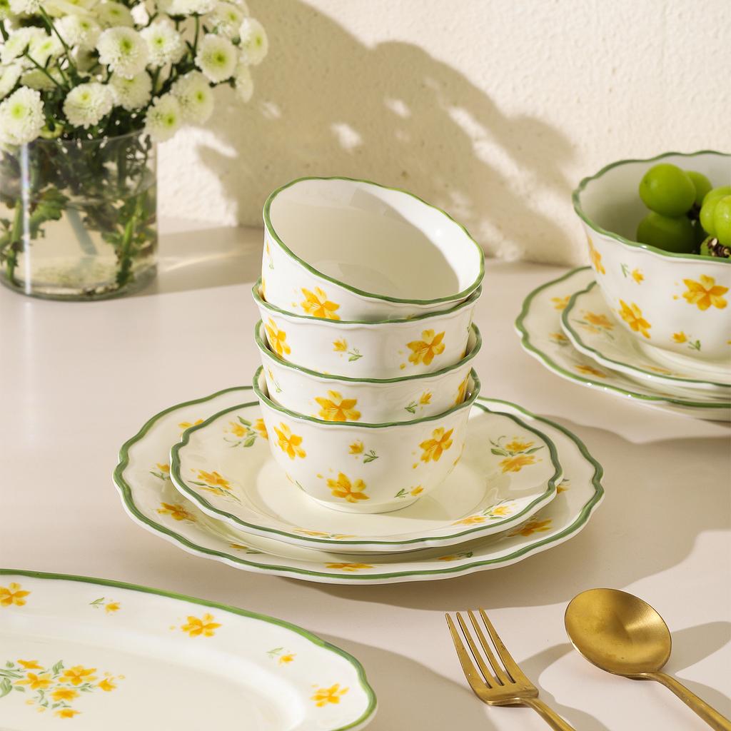 Sean Japanese Tableware Dishes Underglaze Color Household Ceramic Kitchen Utensils Dish Dish Deep Plate Creative Small Fresh Tableware