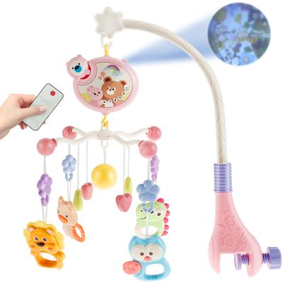 Baby Crib Mobile with Music and Light Cute Crib Mobile Toys with Remote Control 360° Rotation Baby Musical Crib Mobile